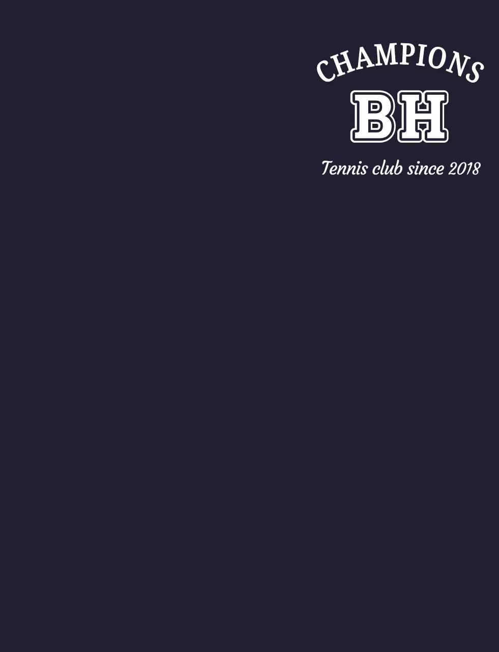 Navy blue classic tennis logo
