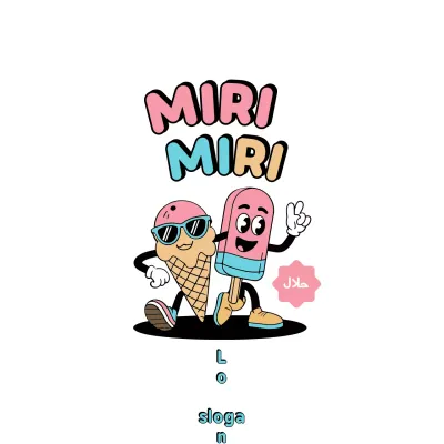 pubblicità di gelato a fumetti pastello