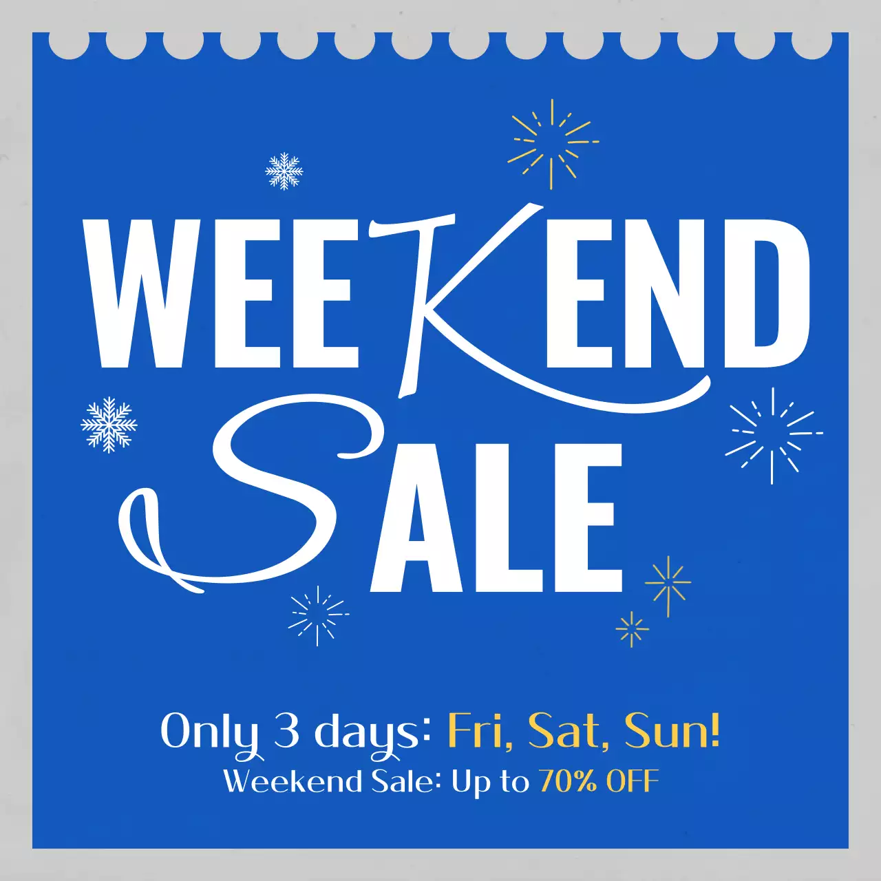 Bài đăng trên mạng xã hội khuyến mại Blue Trendy