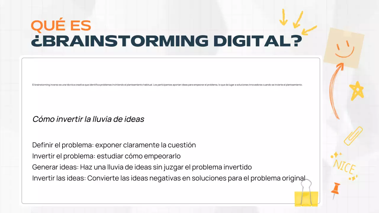documento de lluvia de ideas orange modern