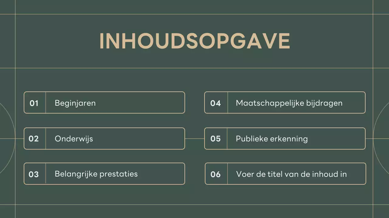 groen klassieke biografie presentatie