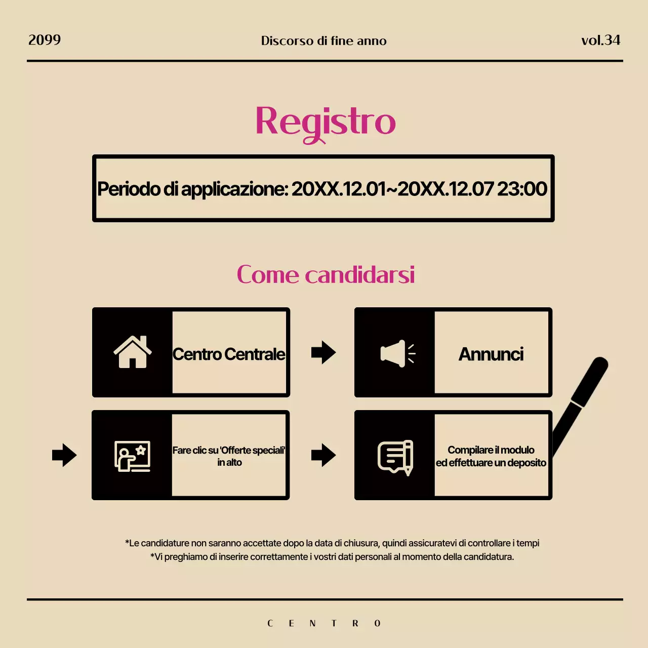 Promuovete un moderno Capodanno speciale in beige e rosa