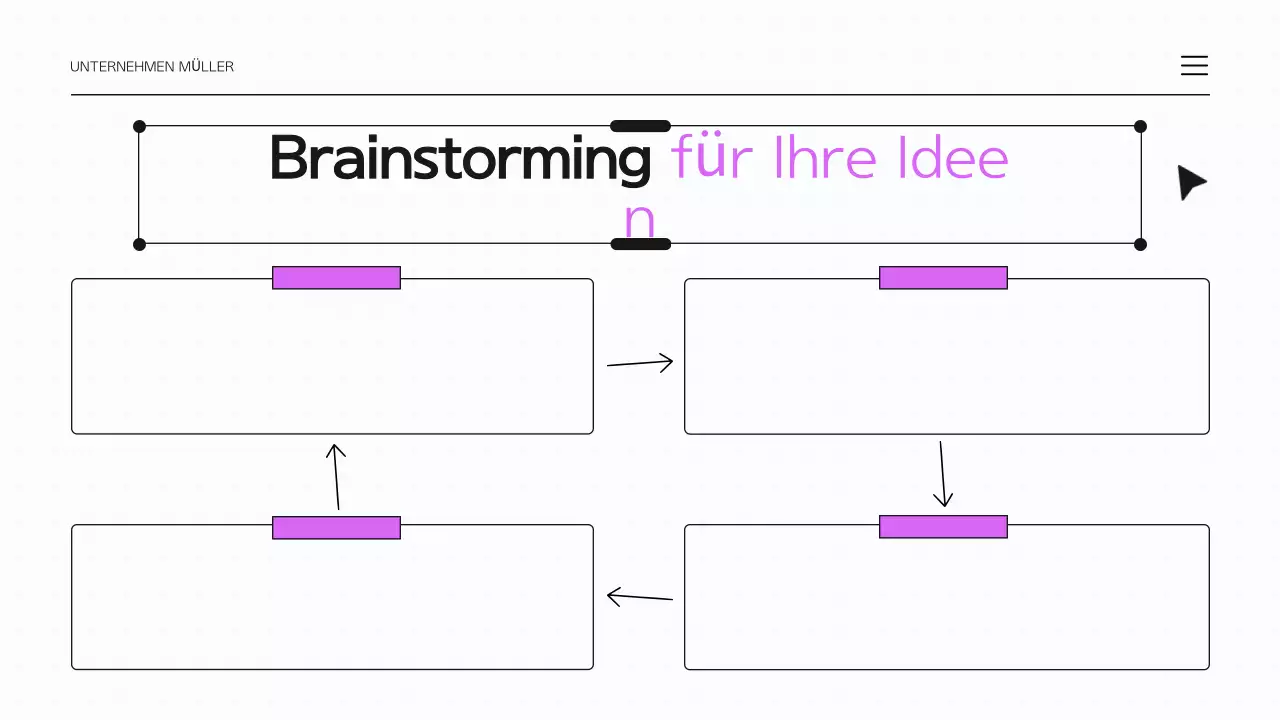 Lila und weiße Brainstorming-Infografik-Präsentation