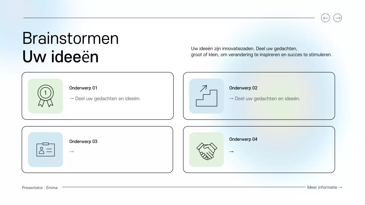 blauw en groen schoon digitale brainstormgids