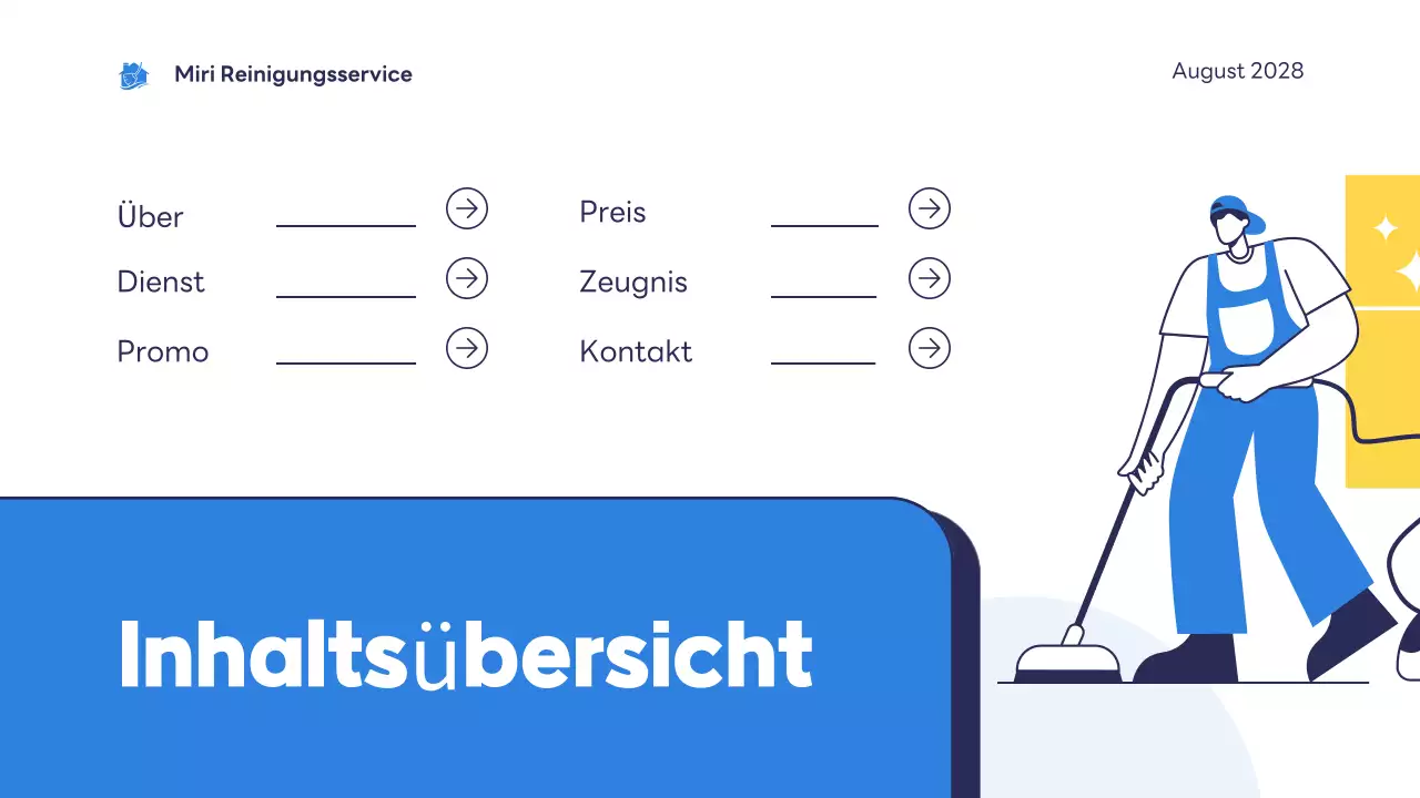 blue modern Reinigungsservice Einführung