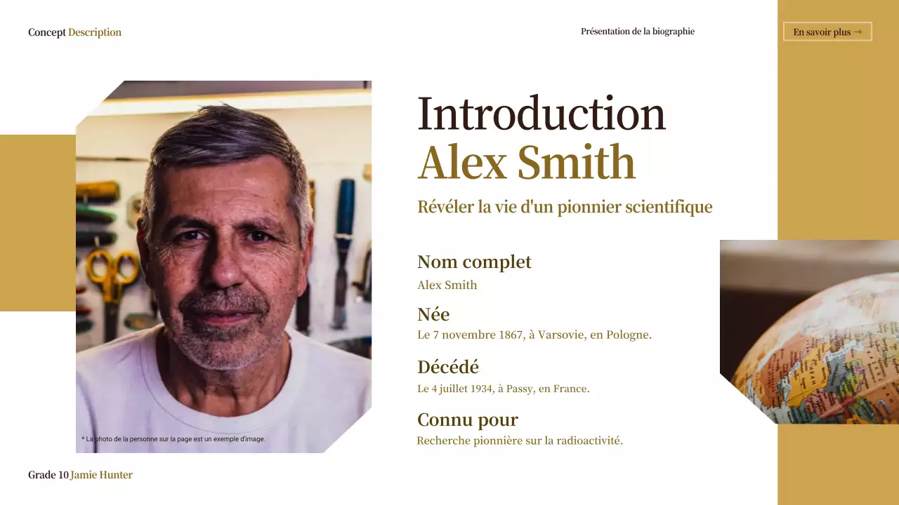 classe biographie vintage beige