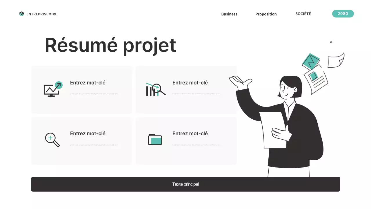 Un plan d'affaires simple, couleur menthe