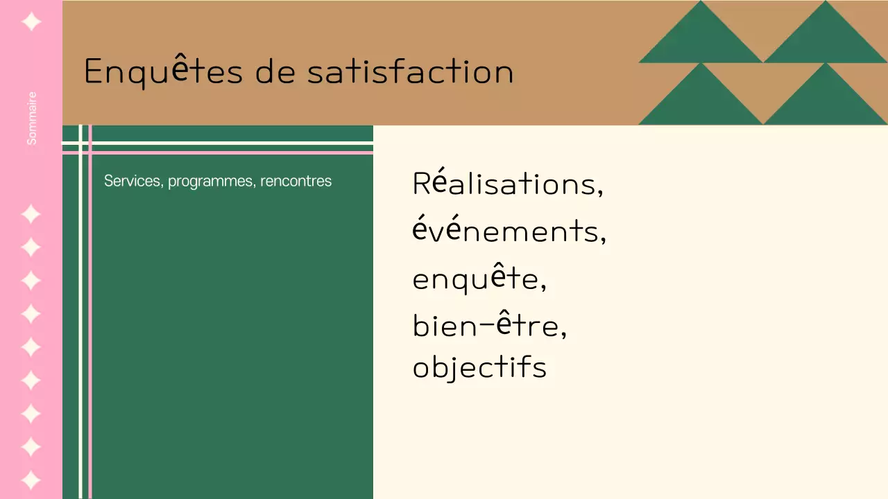 Une jolie présentation de fin d'année de l'entreprise en rose
