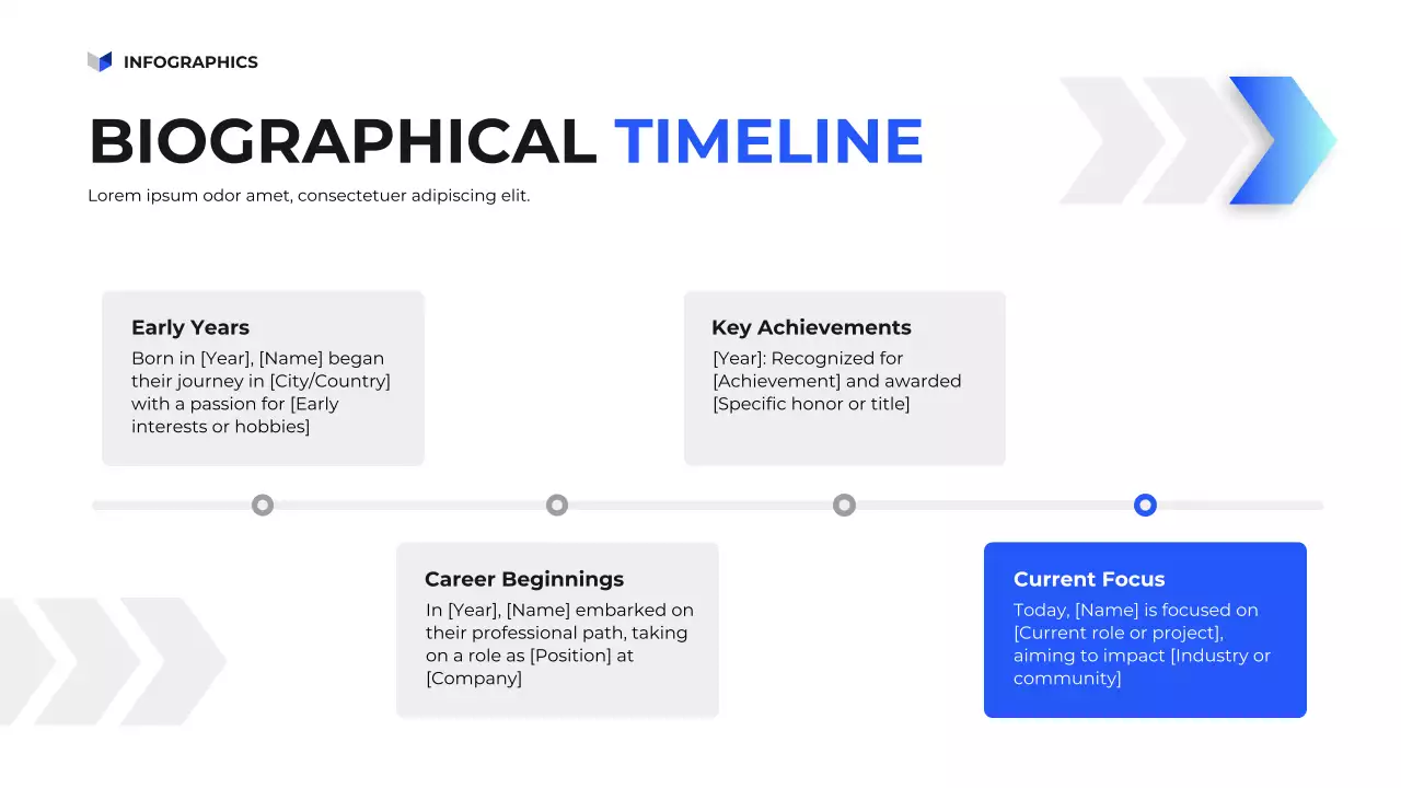 블루 모던 타임라인 프레젠테이션