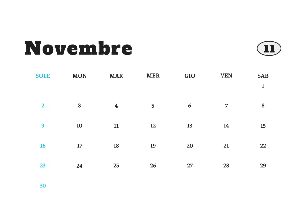 Calendario fotografico degli animali del balletto bianco e ordinato