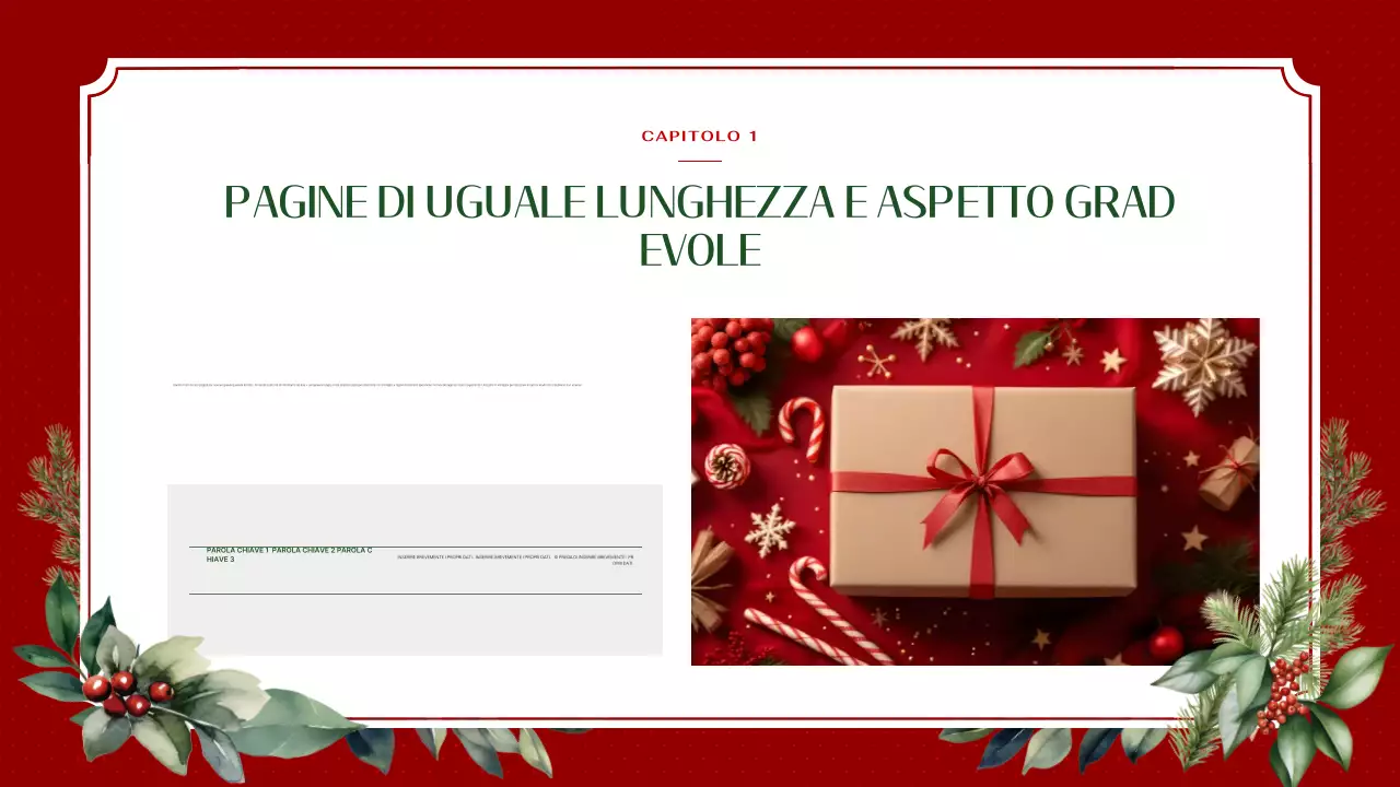 Lussuoso planner con sfondo natalizio in rosso