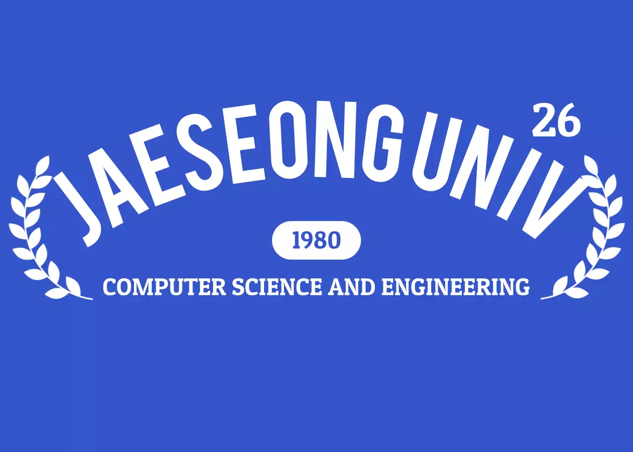 월계수와 로고가 있는 대학교 홍보