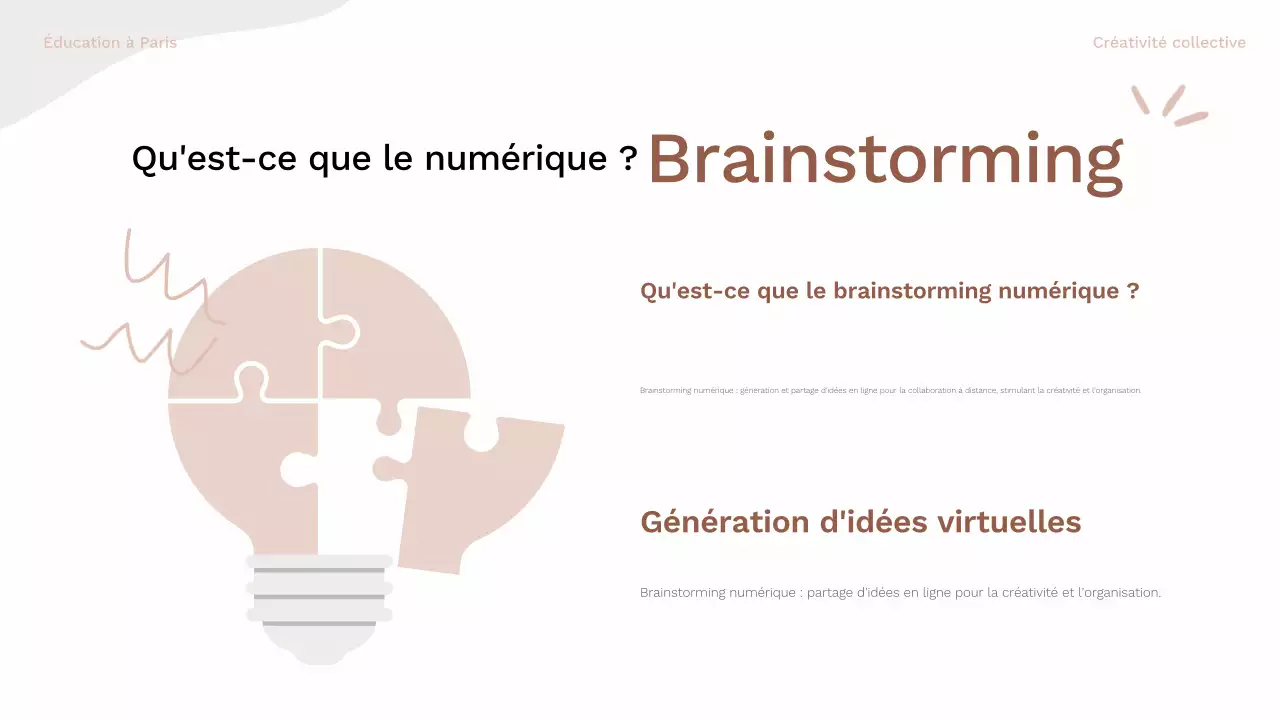 brun et rose guide de mise en page pour le brainstorming biologique