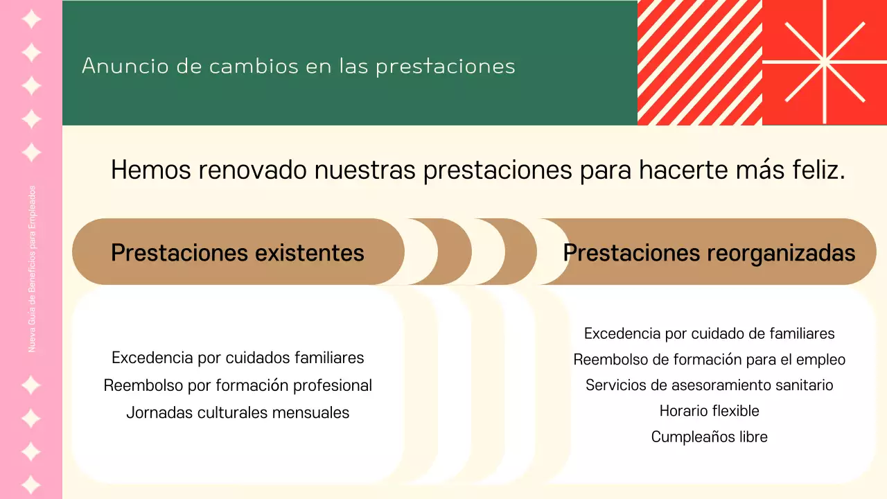 Una bonita presentación rosa de fin de año para la empresa