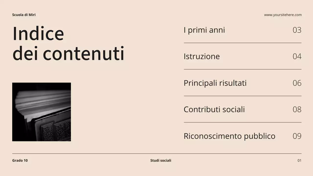 Beige e nero Biografia moderna Materiale di classe Introduzione Presentazione