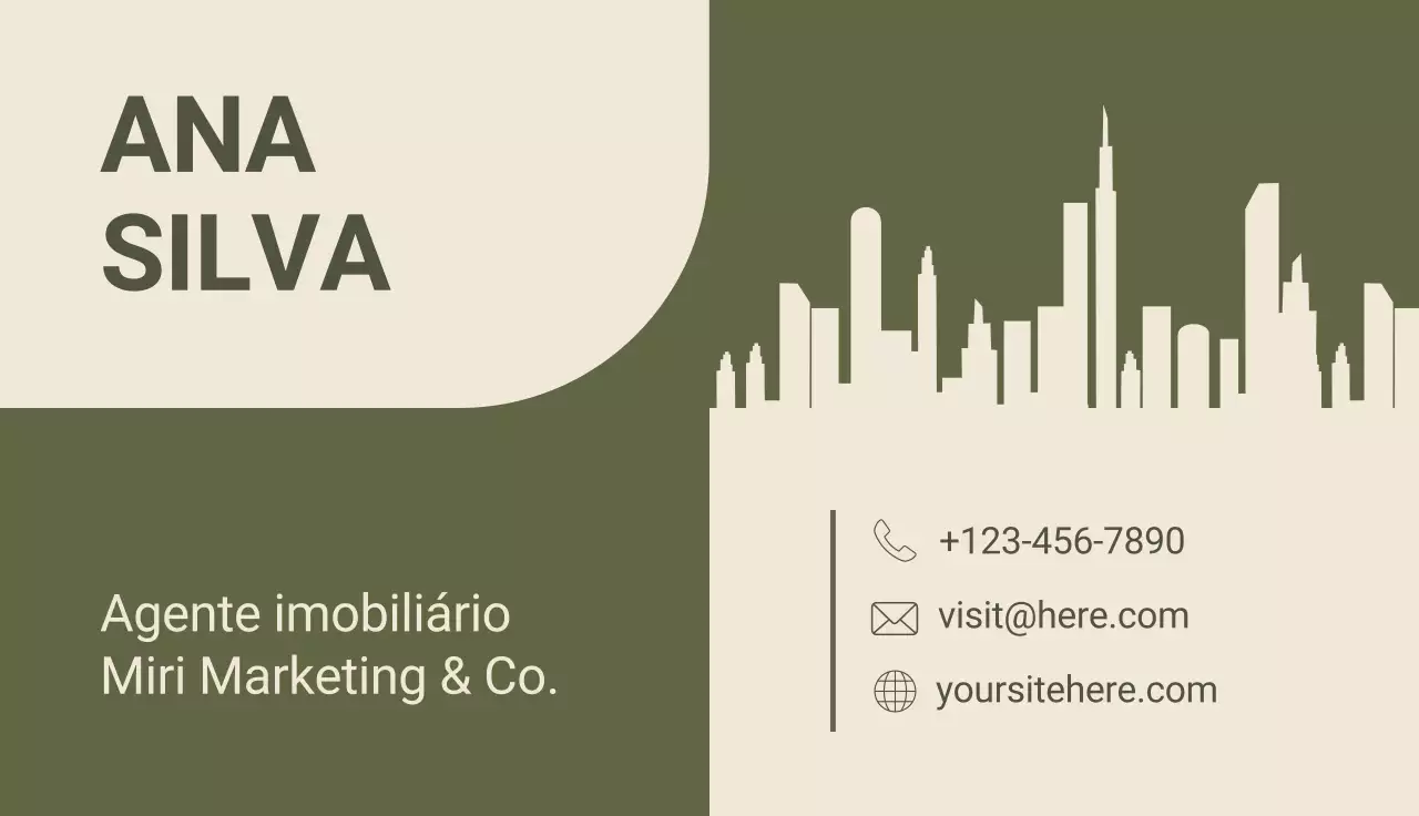cartão de visita imobiliário moderno da sage