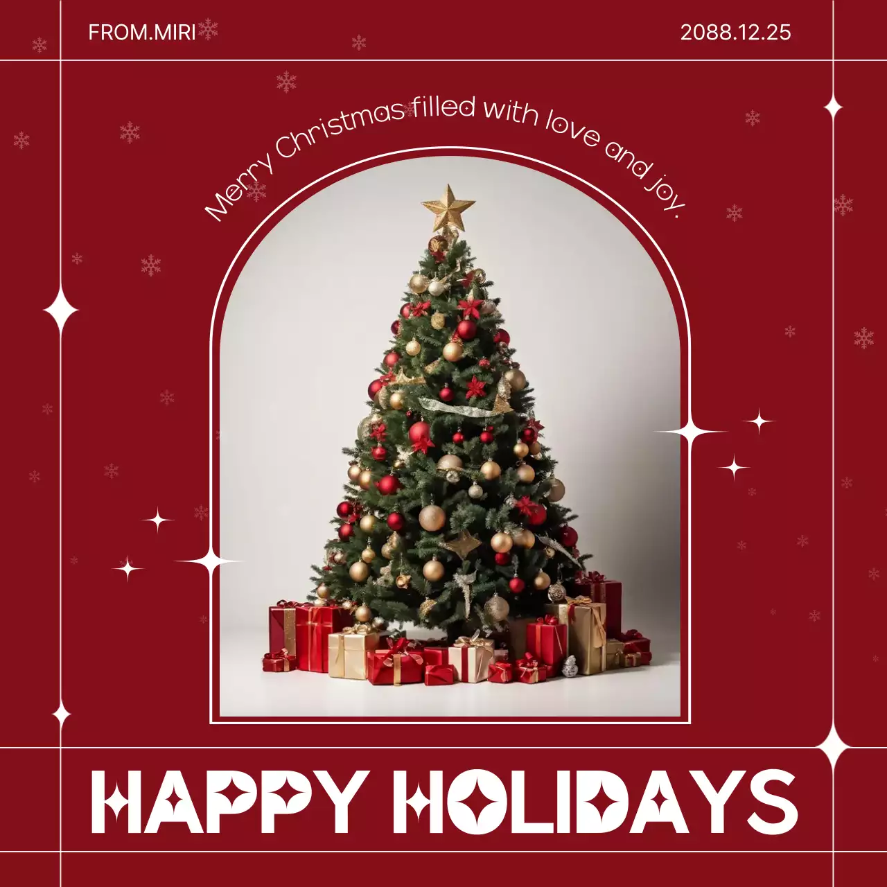 Postagem de mídia social de cartão de felicitações de Natal tradicional vermelho