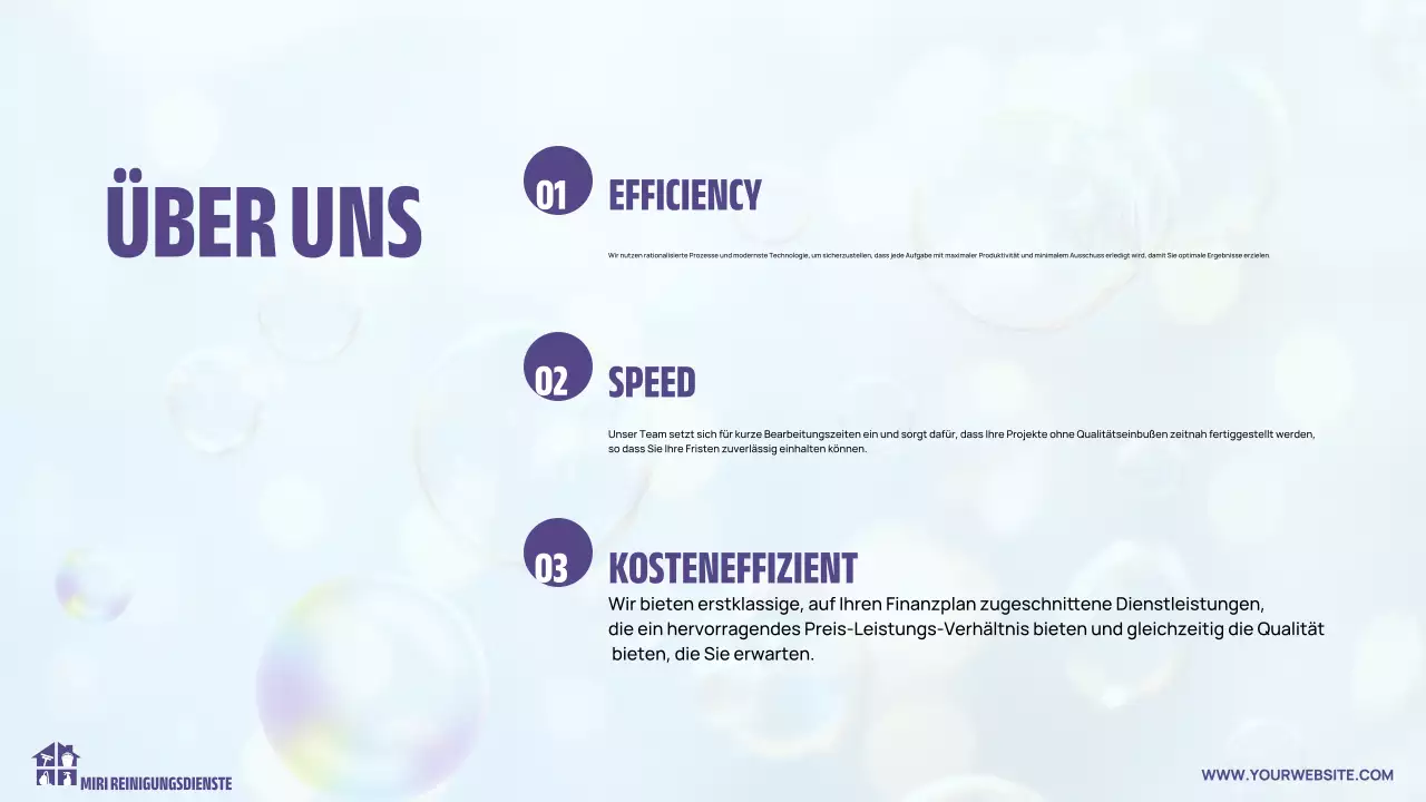 leichte moderne Reinigungspräsentation