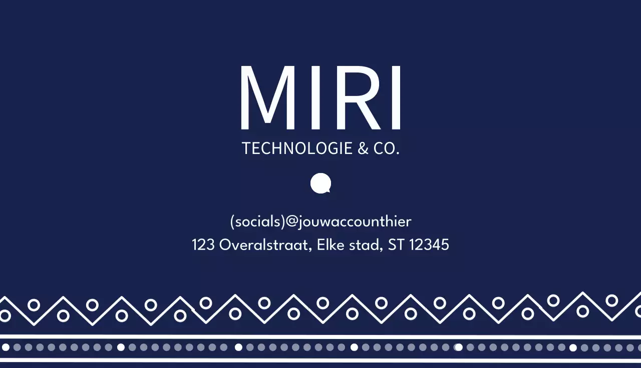 blauw geometrisch visitekaartje