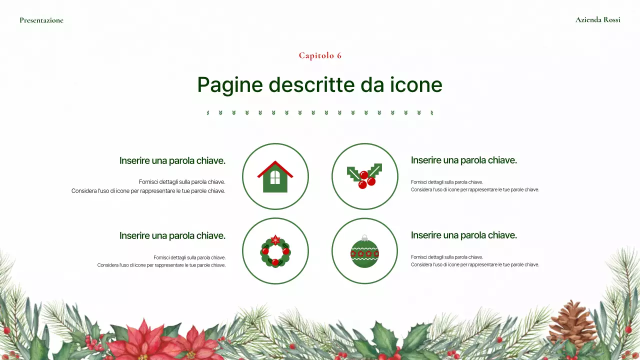 Pianificatore con sfondo natalizio ordinato in rosso e verde