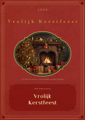 Rode klassieke kerstkaart