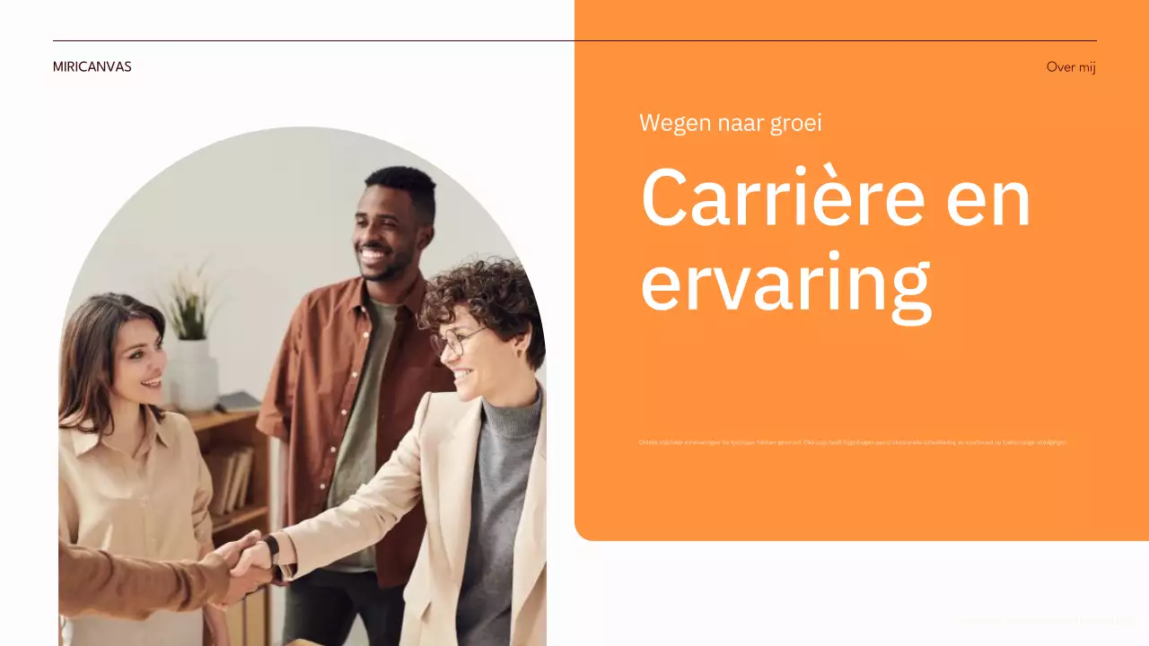 oranje moderne zelfintroductie pitch