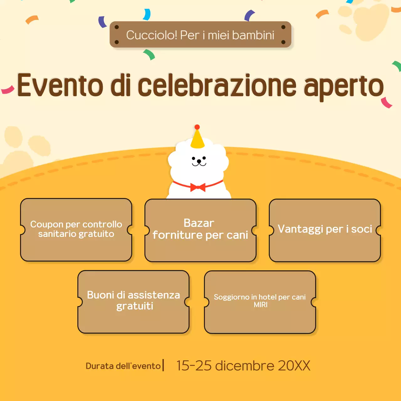 Promuovere l'asilo degli animaletti gialli