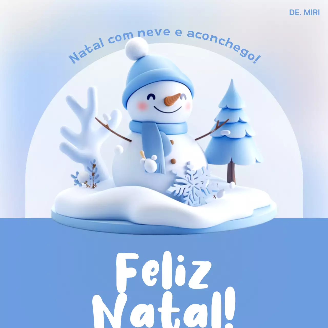 Cartão de Natal giro em azul claro