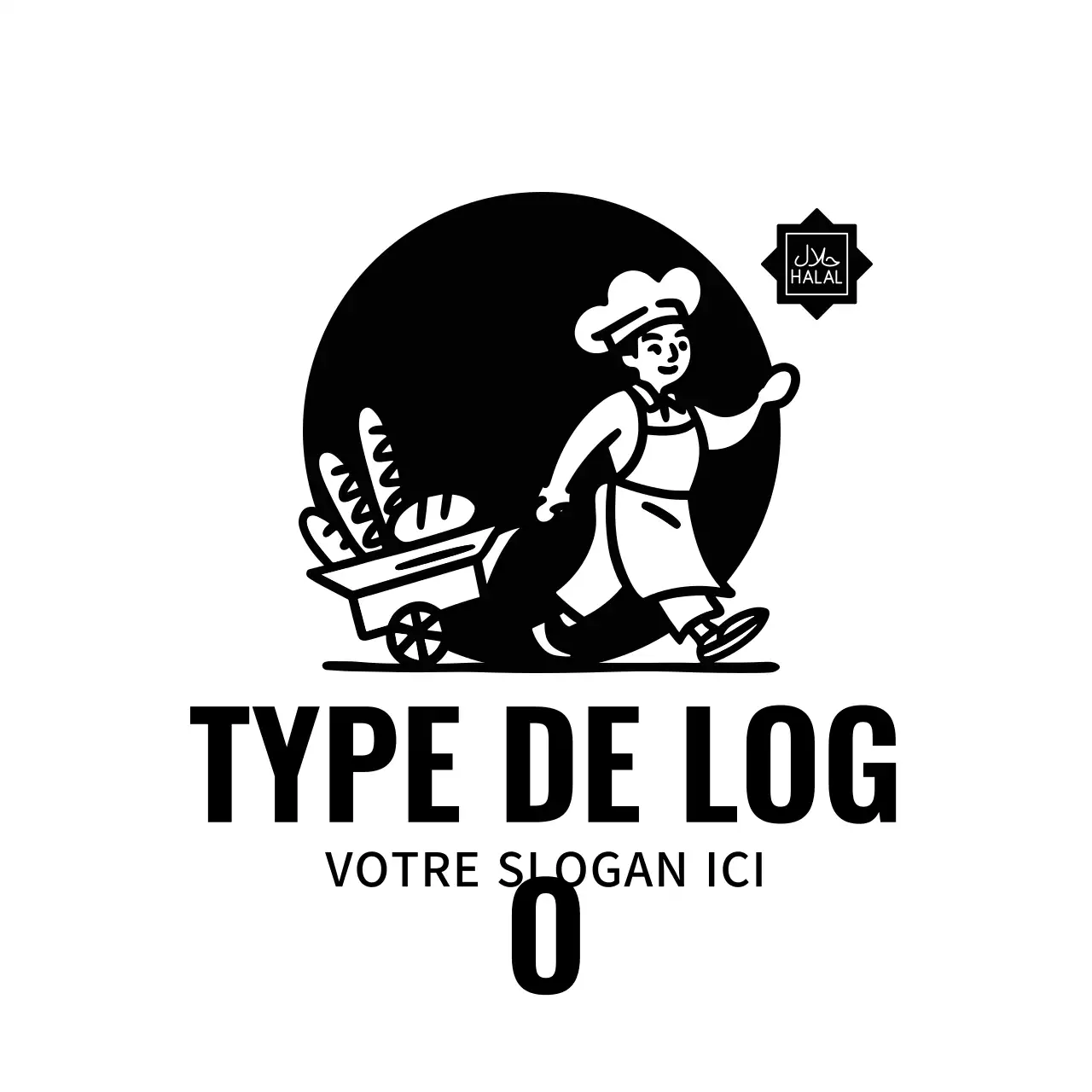 logo de boulangerie vintage noir