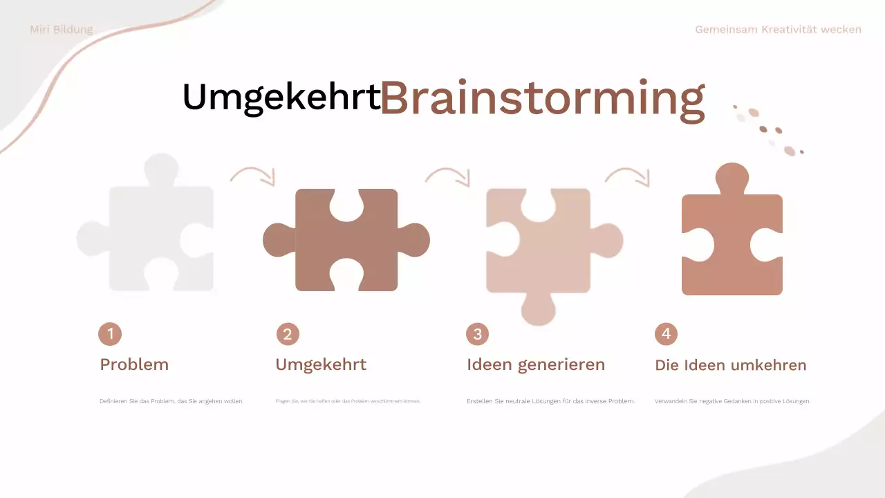 Braunes und rosafarbenes Bio-Brainstorming Layout-Leitfaden