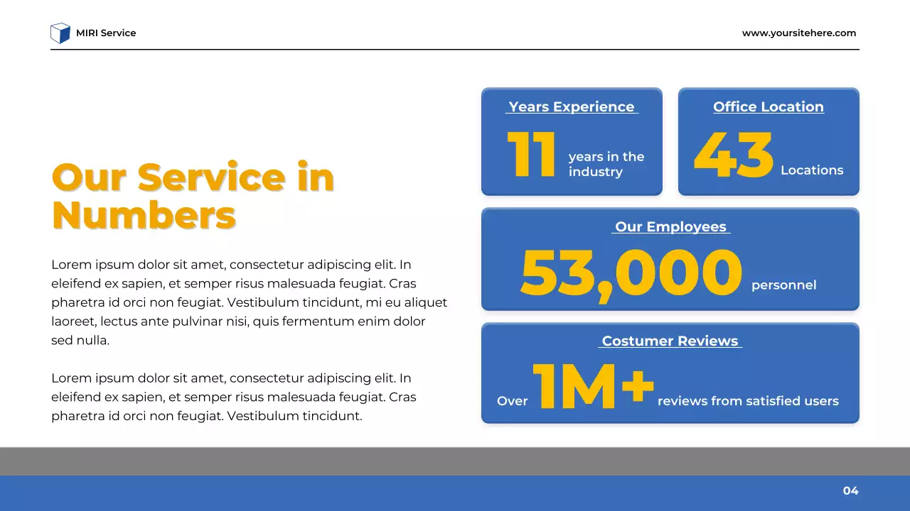 Trình bày dịch vụ hiện đại màu vàng