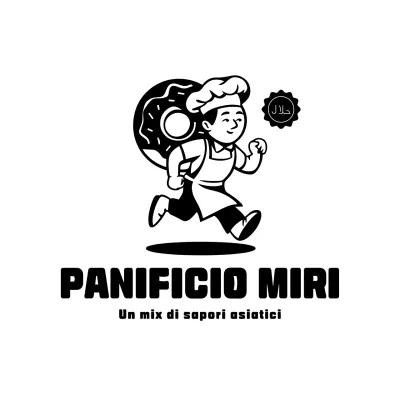 logo della panetteria a cartoni animati neri