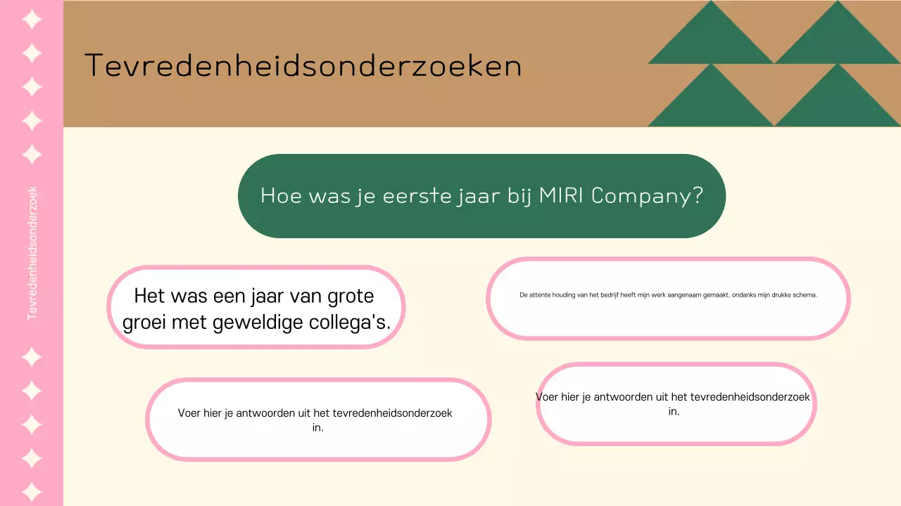 Een schattige roze eindejaarspresentatie voor het bedrijf