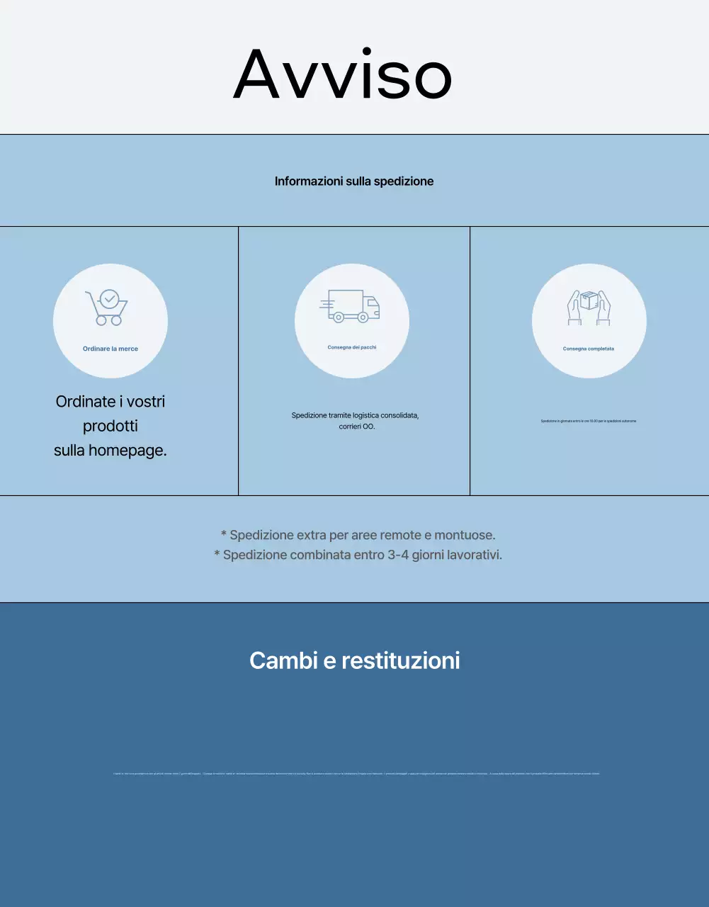 Annuncio di moda moderna di colore azzurro