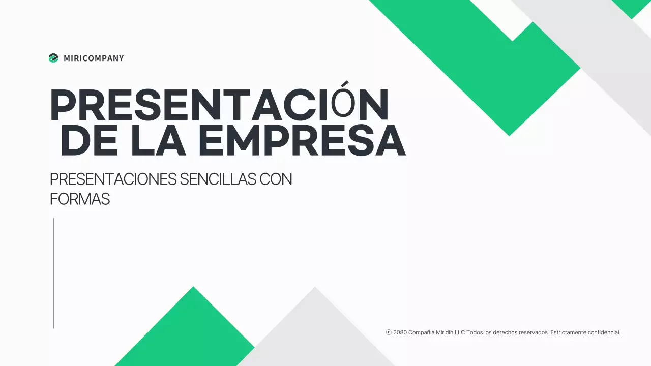 Un sencillo plan de empresa en blanco y verde