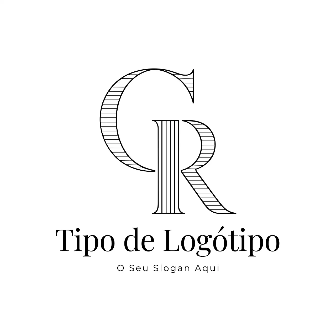 desenho de logótipo preto elegante