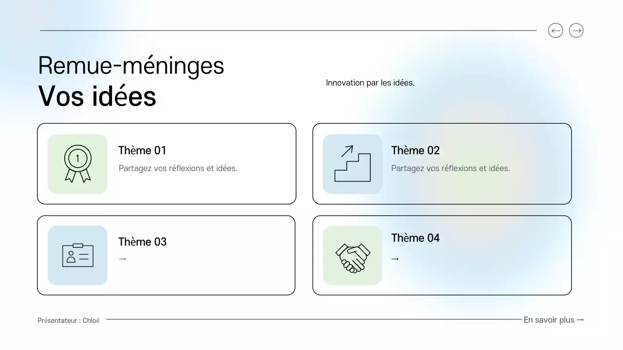 guide de brainstorming numérique bleu et vert propre