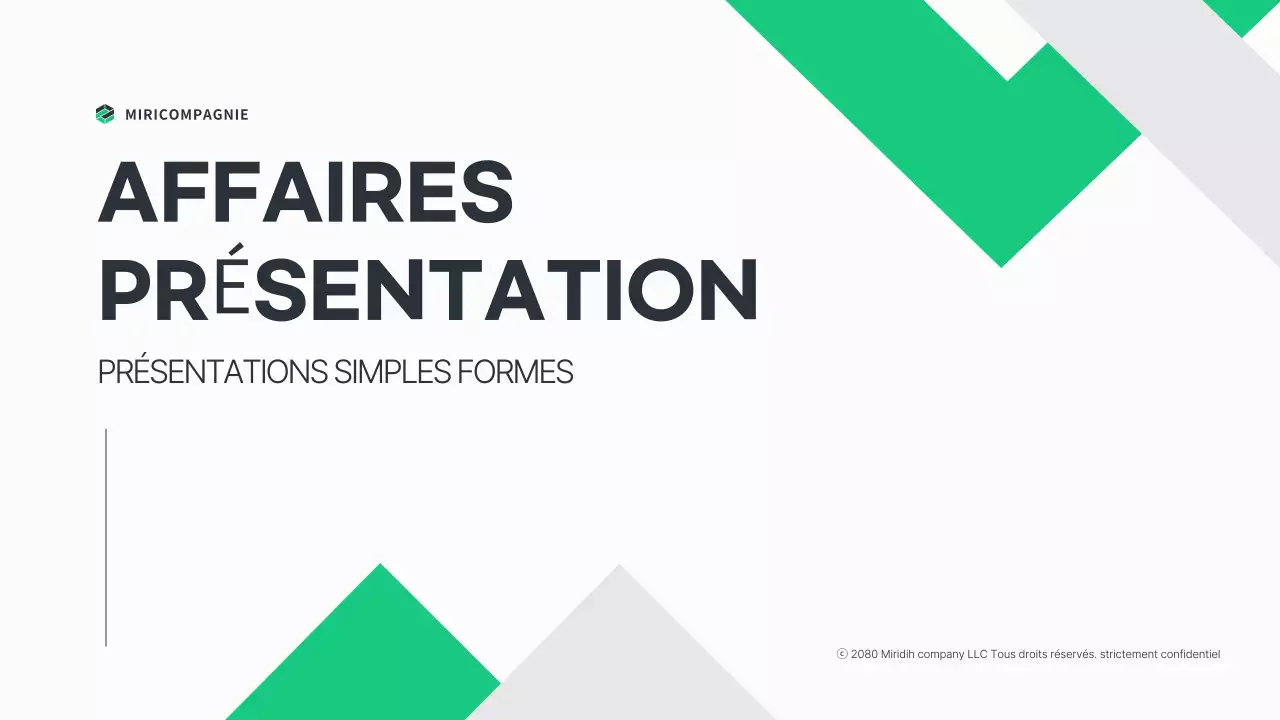 Un plan d'affaires simple en blanc et vert