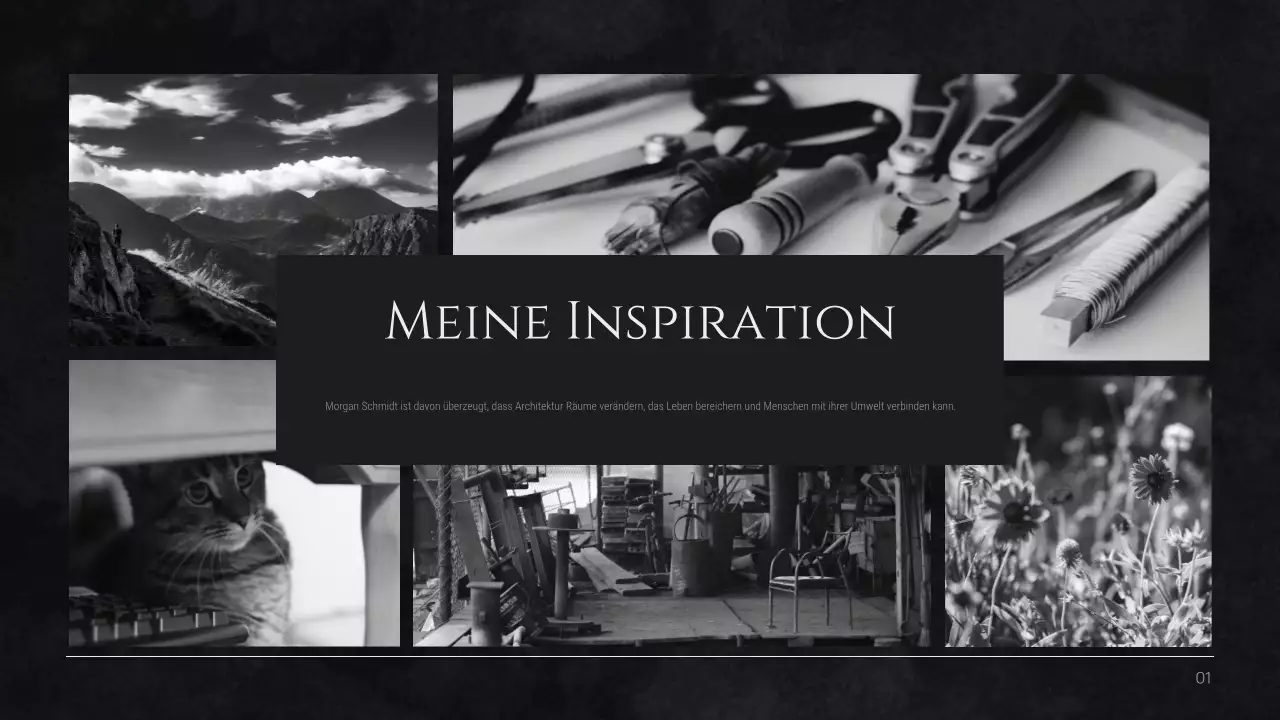 Schwarzes minimalistisches Profil-Layout