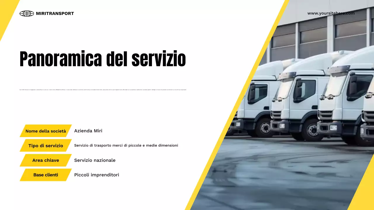 presentazione del trasporto moderno giallo