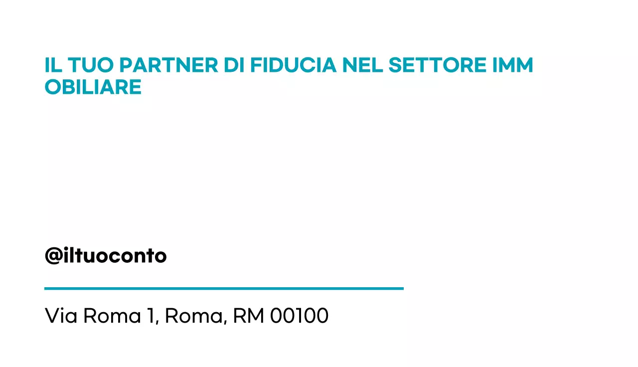 Scheda immobiliare moderna in verde acqua