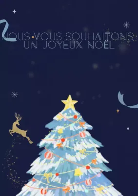 Carte de Noël vintage marine