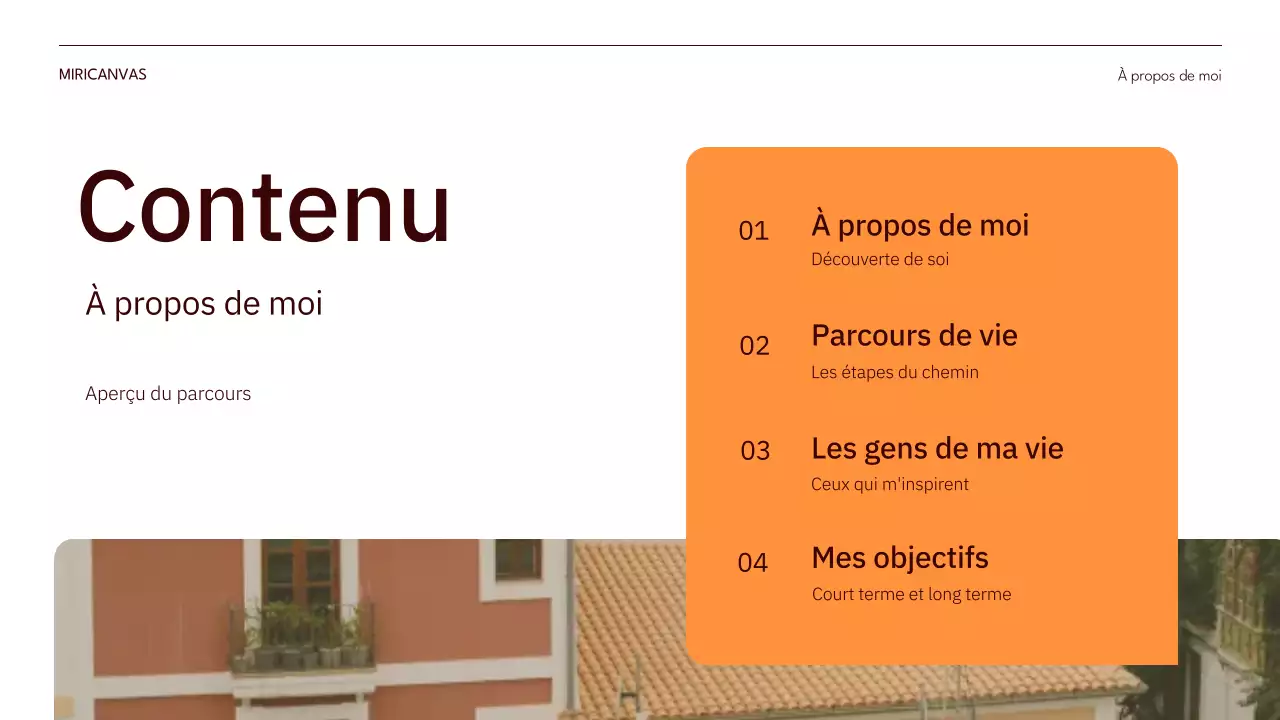 orange moderne moderne pitch d'auto-introduction