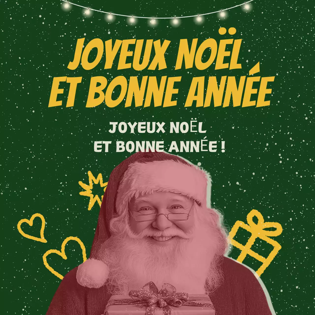 Vœux de Noël rétro rouges