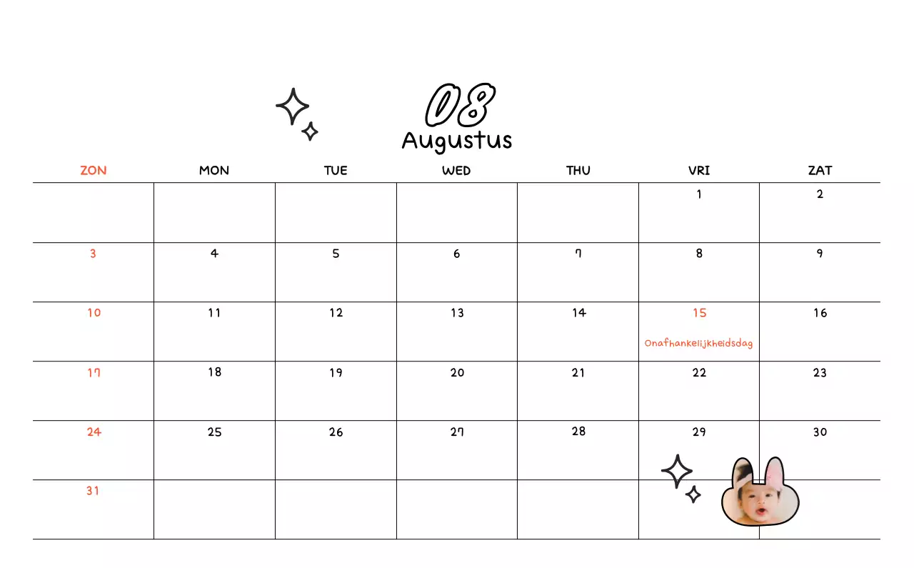 Schattige fotokalender