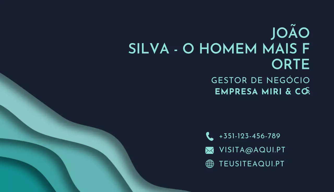 cartão de visita moderno em azul-petróleo