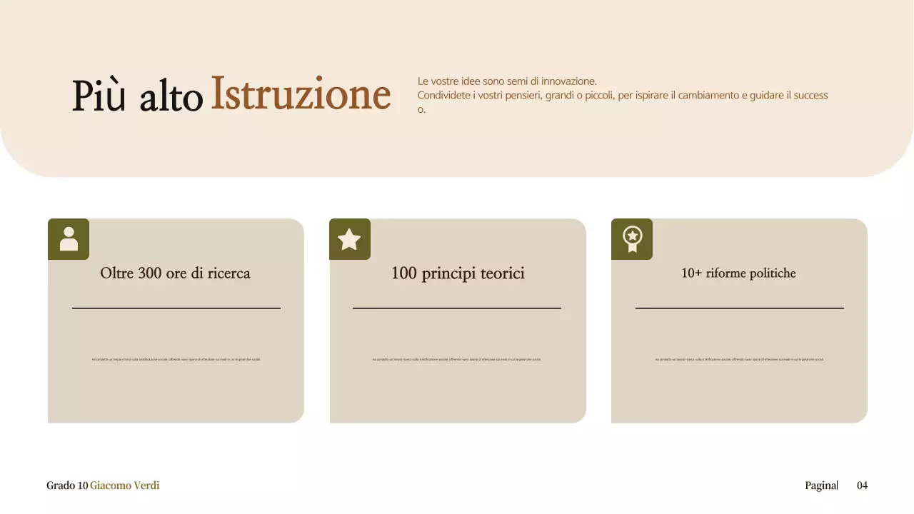biografia classica beige per l'annuncio scolastico