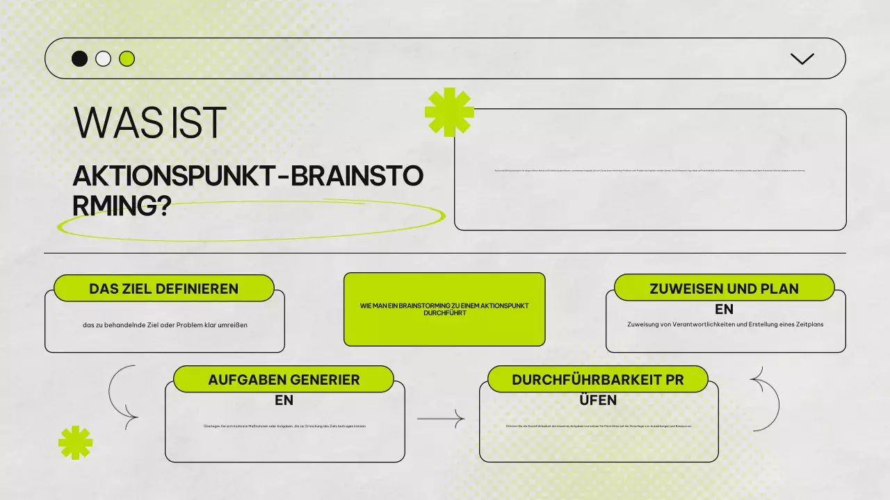 Grünes und graues Brainstorming Infografik Präsentation