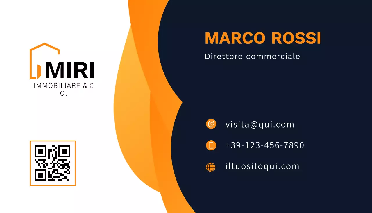 biglietto da visita moderno arancione