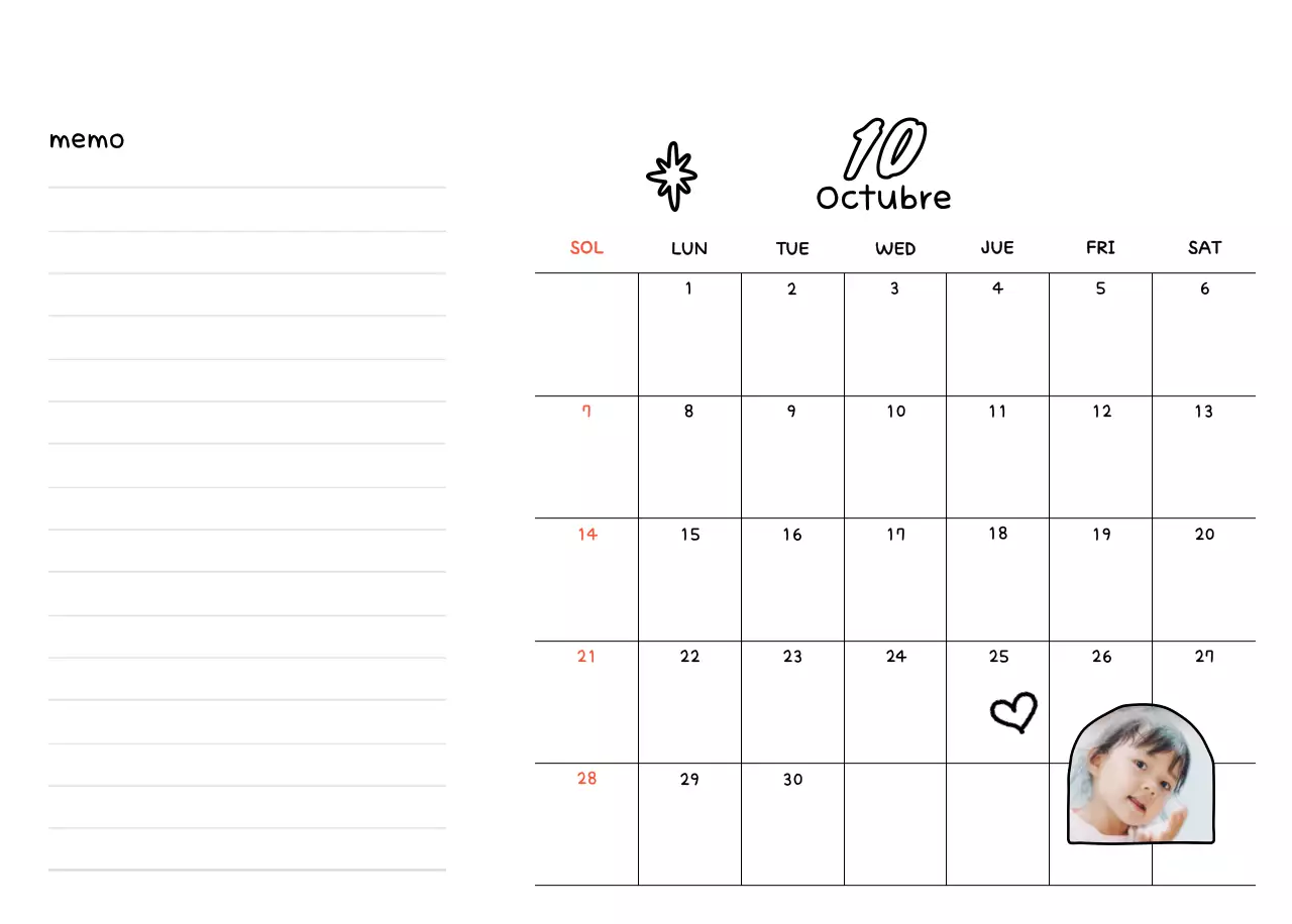 Agenda de Año Nuevo blanca y bonita